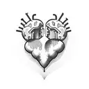 Heart VS Brain  tattoo design idea