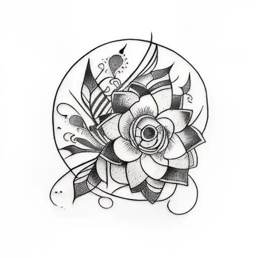 back small tattoo - a tattoo of lines that by symbols like flowers, feather, birds and more symbols will describe union, tattoo design idea