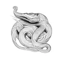 eyelashes snake tattoo design idea