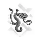 rattlesnake with a cupid tattoo design idea