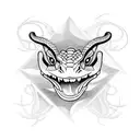 rattlesnake with a cupid tattoo design idea