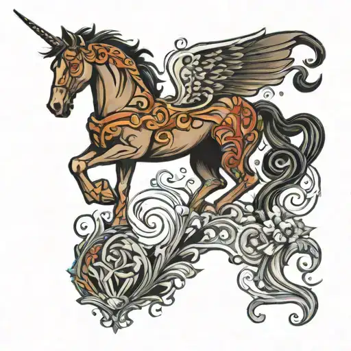 mustang tattoo design idea