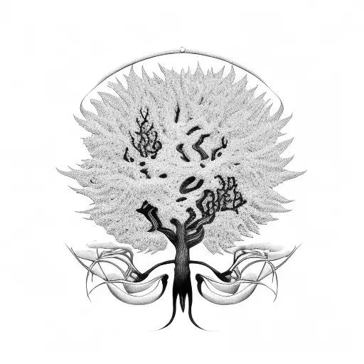 belladonna tree of life tattoo design idea