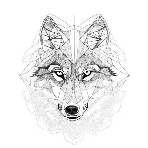 wolf with blue eyes tattoo design idea