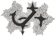 alfa Omega cross tattoo design idea