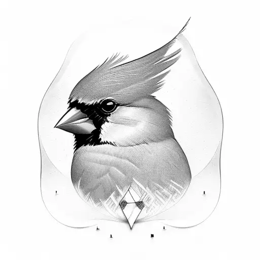 red cardinal with cross tattoo design idea