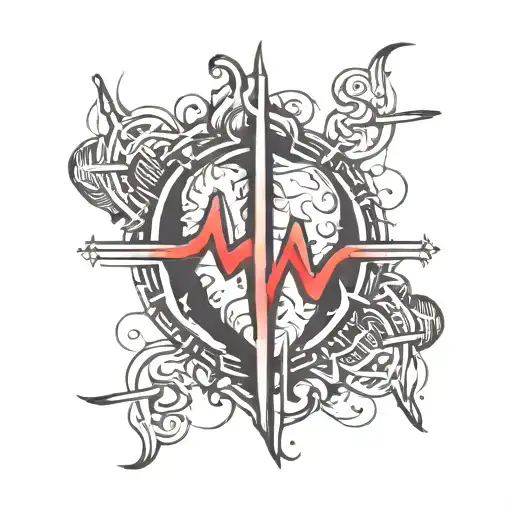 ekg line with a W in the middle tattoo design idea