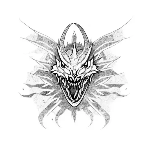 A fierce dragon engaged in a battle with a phoenix tattoo design idea