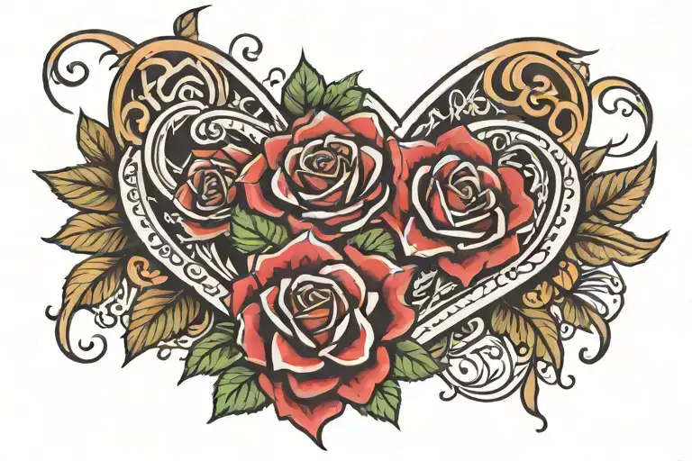 love tattoo for family of 3 for dad and daughter tattoo design idea
