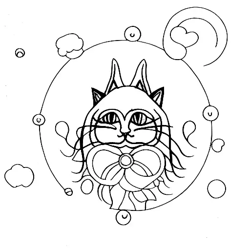 long black cat outline (don't fill the outline with details)that methamprposes with red flowers  tattoo design idea