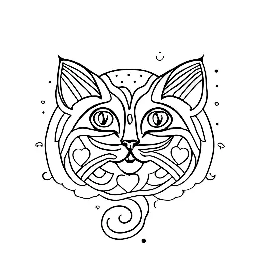 long black cat outline (don't fill the outline with details)that methamprposes with red flowers  tattoo design idea
