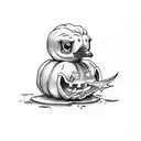 Halloween rubber duck tattoo design idea