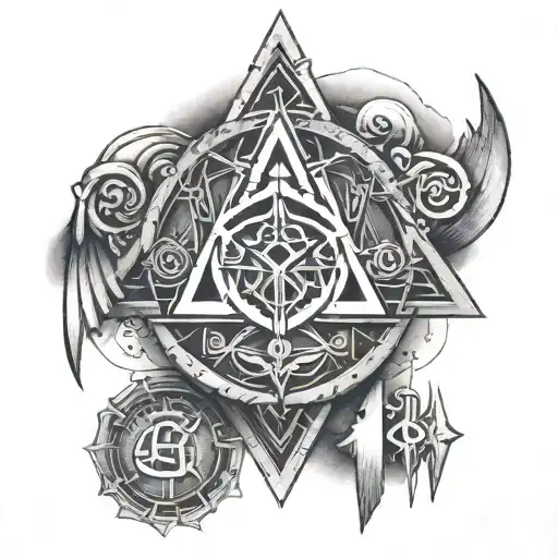 spectrum sound and nordic runes forming tattoo design idea