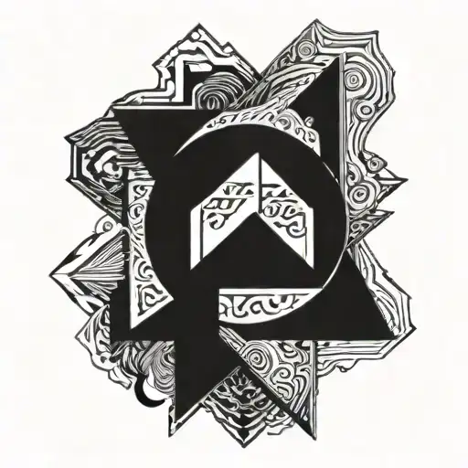 spectrum sound and nordic runes forming tattoo design idea