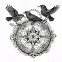 birds runes nordic vegvisir viking compass tattoo design idea