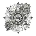 spectrum sound and nordic runes tattoo design idea