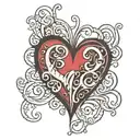 heart with cursive M  tattoo design idea