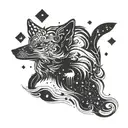 A stylized wolf silhouette with constellations inside, blending Kurt's favorite animal with his fascination for the cosmos tattoo design idea