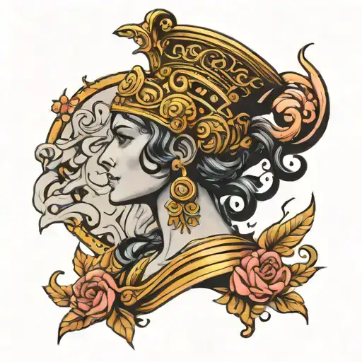 greek goddess Athena madusa tattoo design idea
