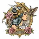 greek goddess Athena madusa tattoo design idea