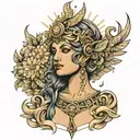 greek goddess Athena madusa tattoo design idea