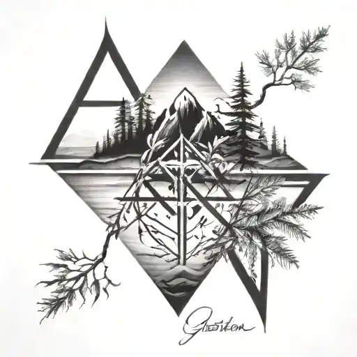 God is greater than the highs and lows, blending with nature  tattoo design idea
