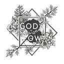God is greater than the highs and lows, blending with nature  tattoo design idea