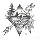 God is greater than the highs and lows, blending with nature  tattoo design idea