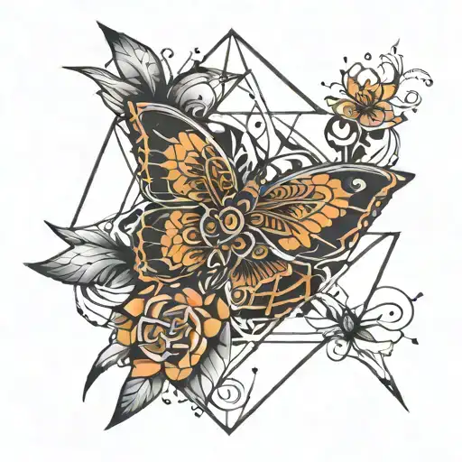 geometric perseverance patience tattoo design idea