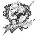 Saber with Anime Fate Stay Night tattoo design idea