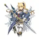 Saber with Anime Fate Stay Night tattoo design idea