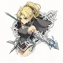 Saber with Anime Fate Stay Night tattoo design idea
