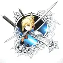 Saber with Anime Fate Stay Night tattoo design idea