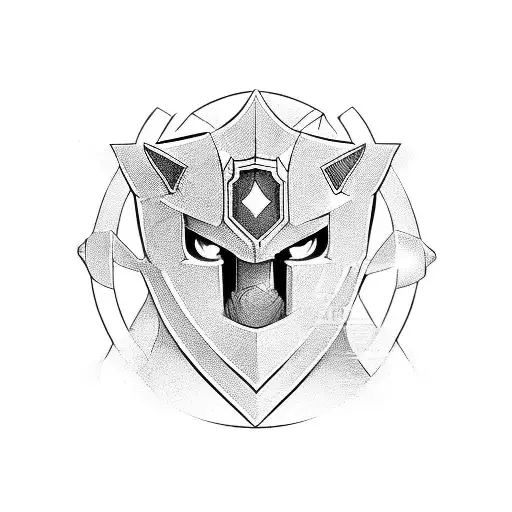  paladin 30s cartoon tattoo design idea