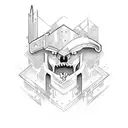  paladin 30s cartoon tattoo design idea