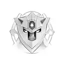  paladin 30s cartoon tattoo design idea