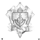  paladin 30s cartoon tattoo design idea