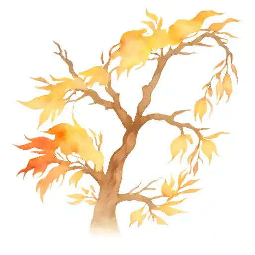 burning willow tree tattoo design idea