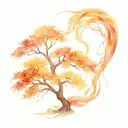 burning willow tree tattoo design idea