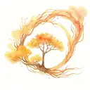 burning willow tree tattoo design idea