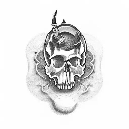 skull gun tattoo design idea