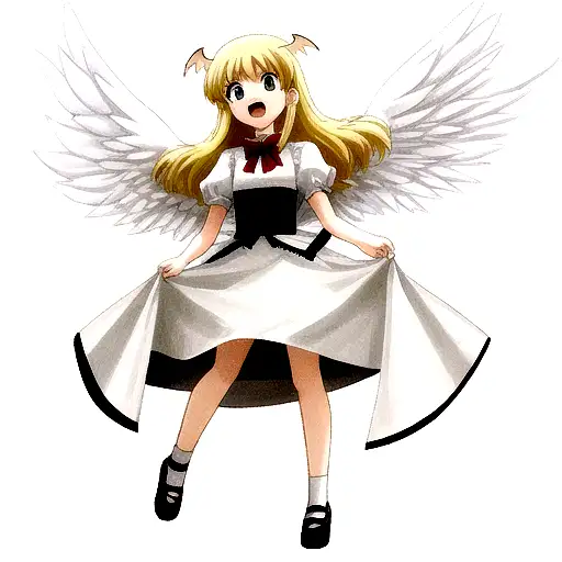 angel killing an demon hidden as a angel tattoo design idea