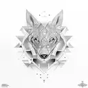 silueta de León simetrica tattoo design idea