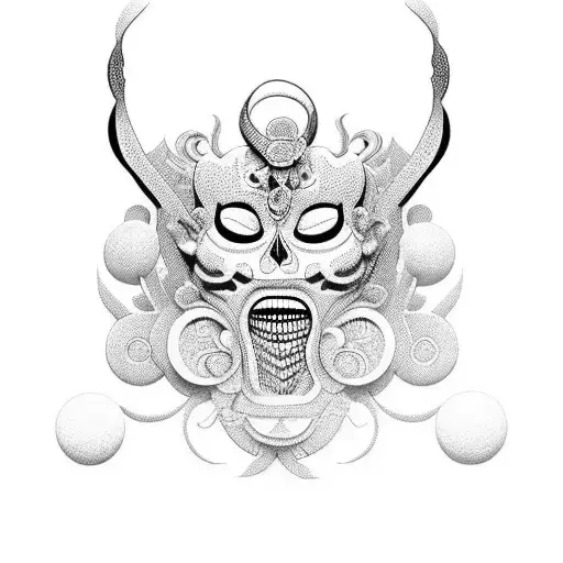 Incorporate intricate Maya patterns into a dancing figure design tattoo design idea