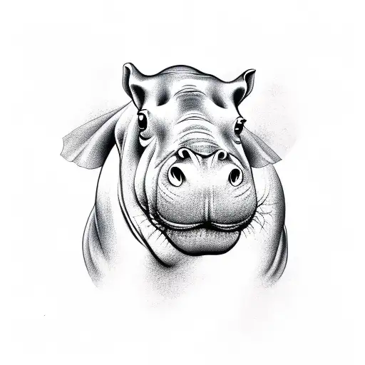 hippopotamus  tattoo design idea