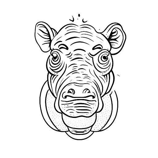 hippopotamus  tattoo design idea