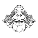 hippopotamus  tattoo design idea