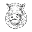 hippopotamus  tattoo design idea