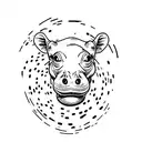 hippopotamus  tattoo design idea