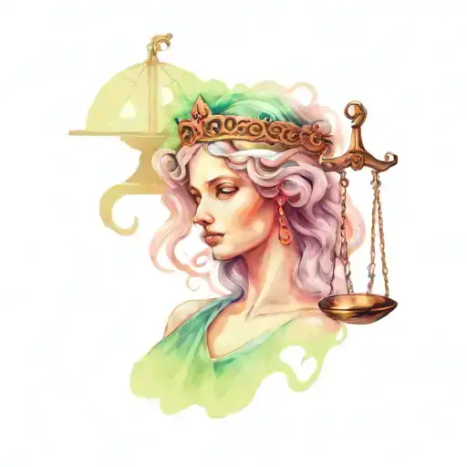 lady justice medusa tattoo design idea